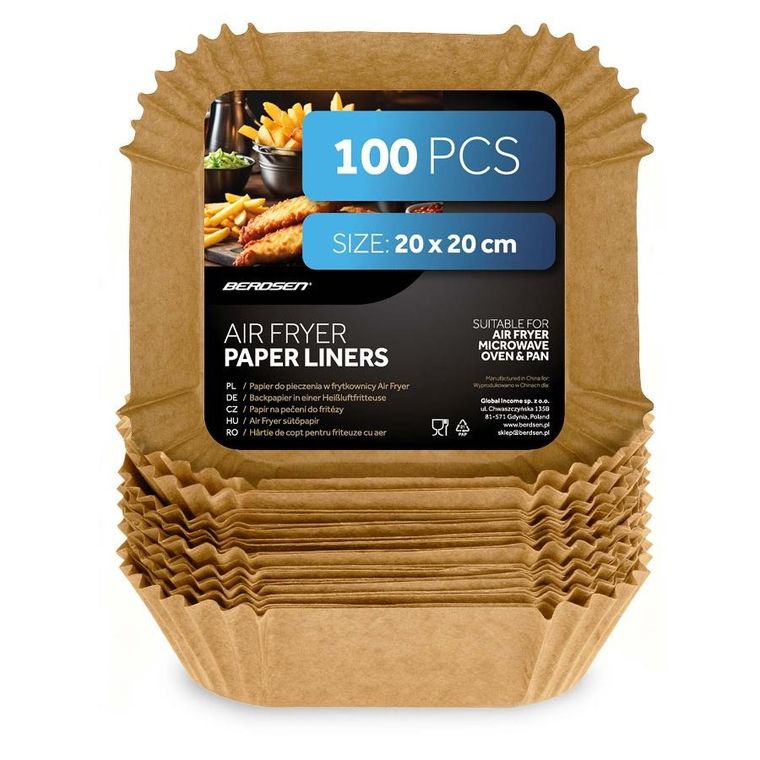 Berdsen, papier do pieczenia, wkładki do frytkownicy, 20 cm, 100 szt.