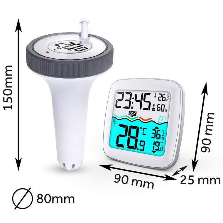 Berdsen, stacja pogodowa z czujnikiem basenowym, biała