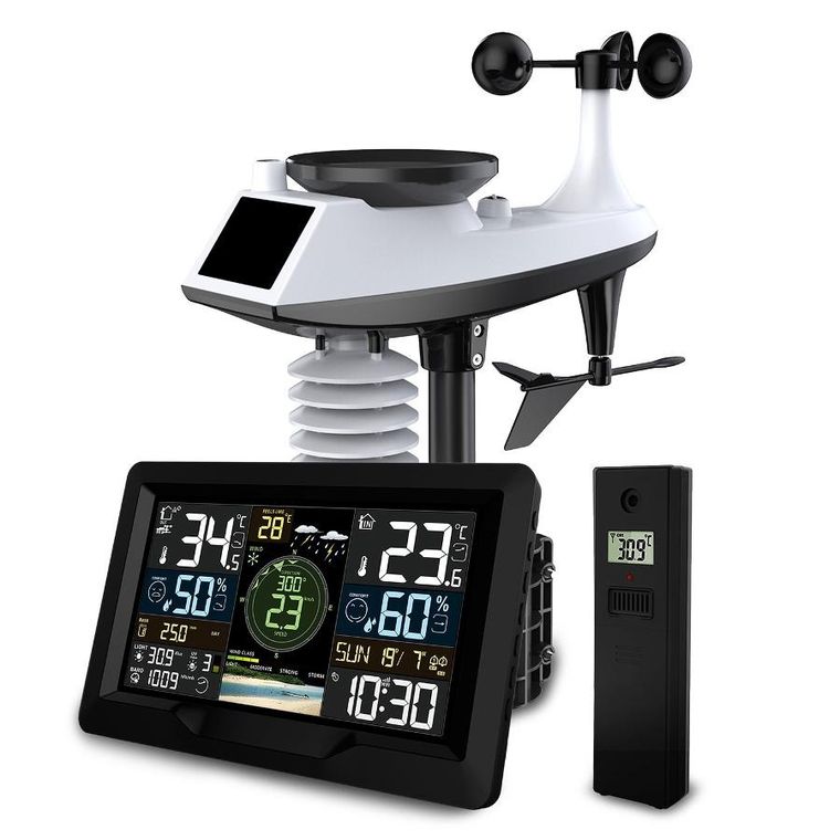 Berdsen, stacja pogodowa z czujnikiem wiatru i deszczu BD-914 czarna