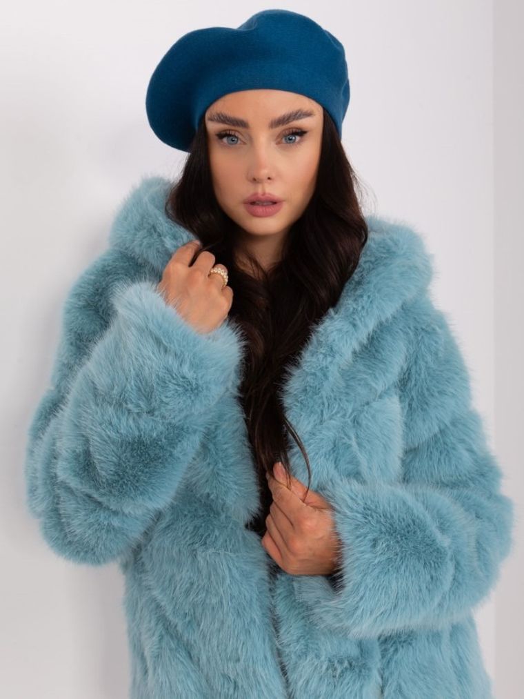 Beret damski, niebieski, Italy Moda
