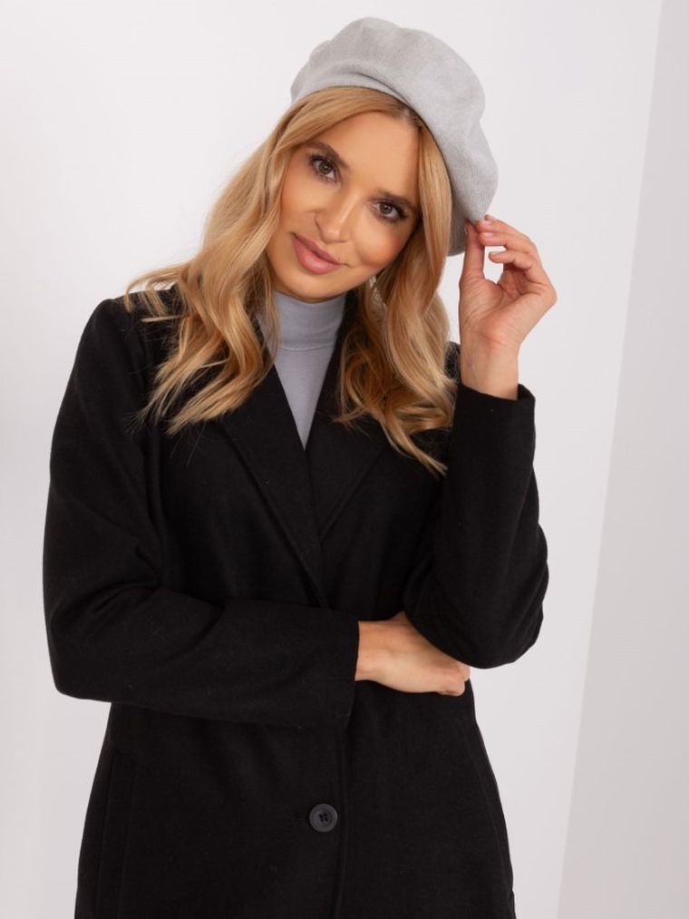 Beret damski, szary, Italy Moda