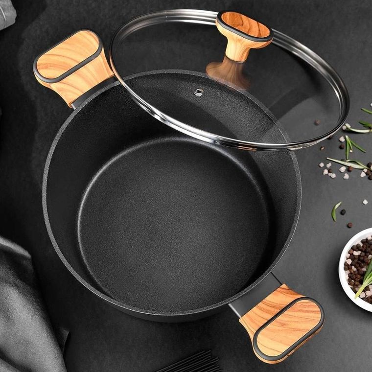 Bergner, Charcoal, garnek multiclad z pokrywą, 20 cm