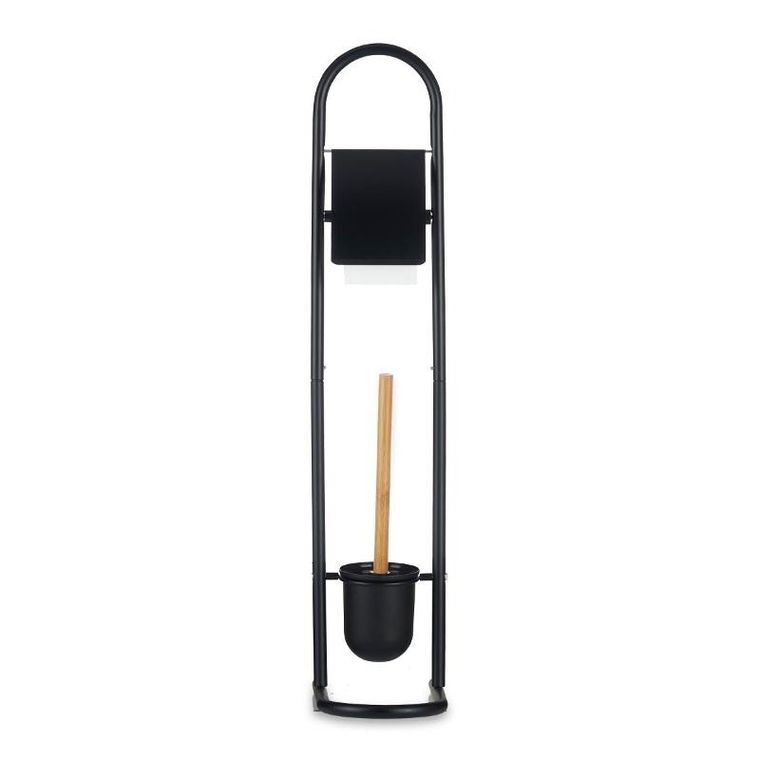 Berilo, Freshy, metalowy stojak na papier toaletowy i szczotkę, bambusowe elementy