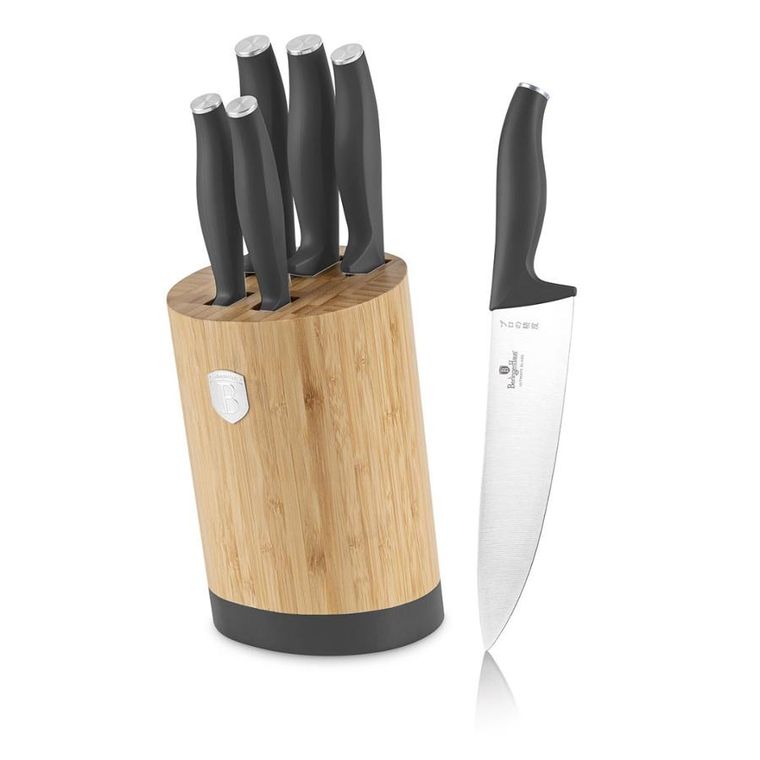 Berlinger Haus, Anthracite, zestaw noży w bloku bambusowym