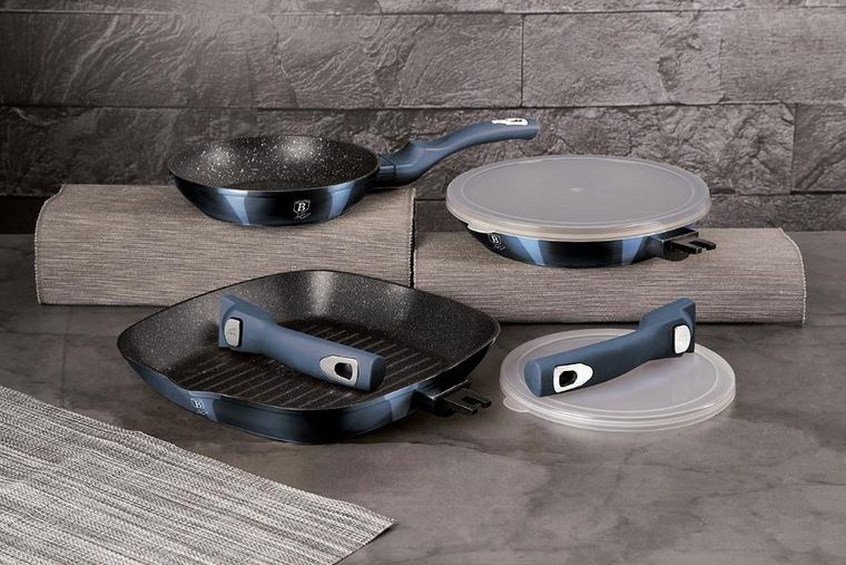 Berlinger Haus, Aquamarine, zestaw patelni granitowych, 3 szt.