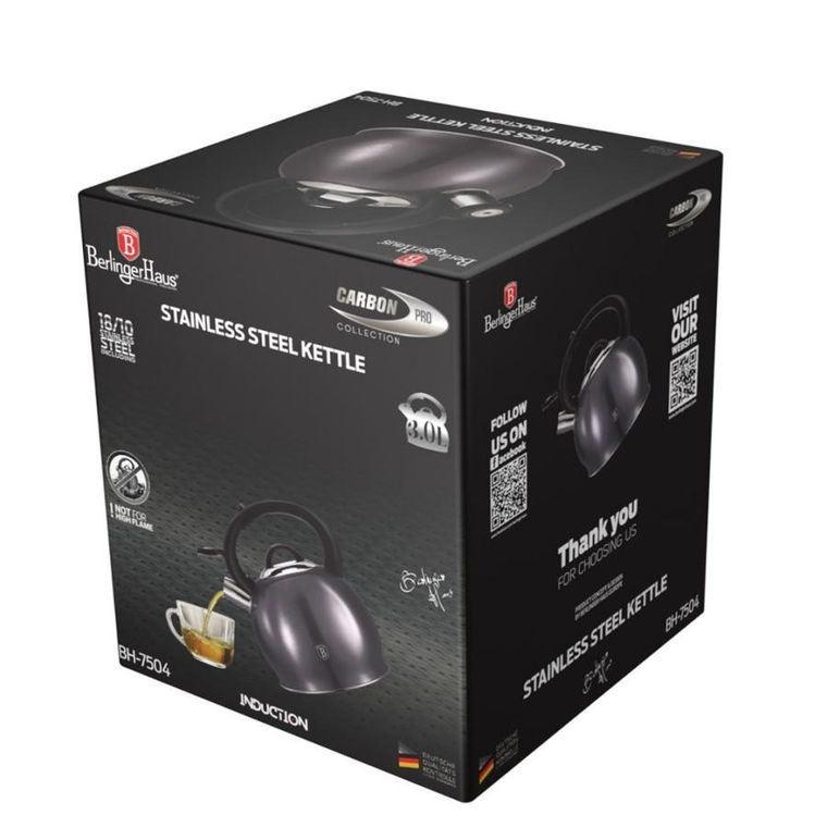 Berlinger Haus, czajnik z gwizdkiem, carbon pro, 3l