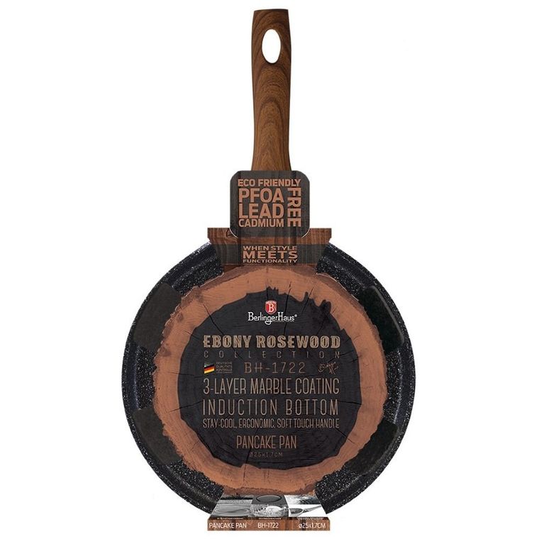 Berlinger Haus, Ebony Rosewood, patelnia granitowa do naleśników, 25 cm