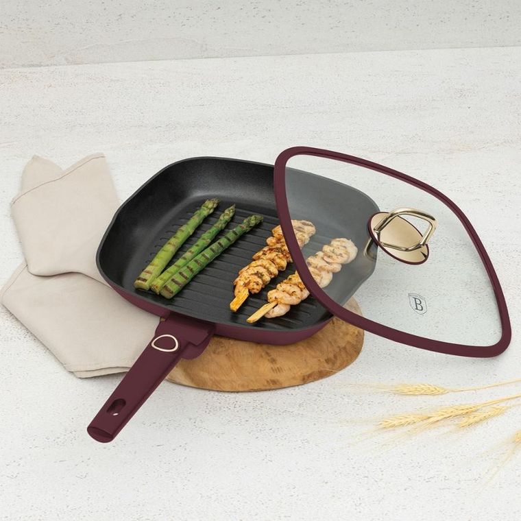 Berlinger Haus, Leonardo, patelnia grillowa tytanowa z pokrywą, 28 cm