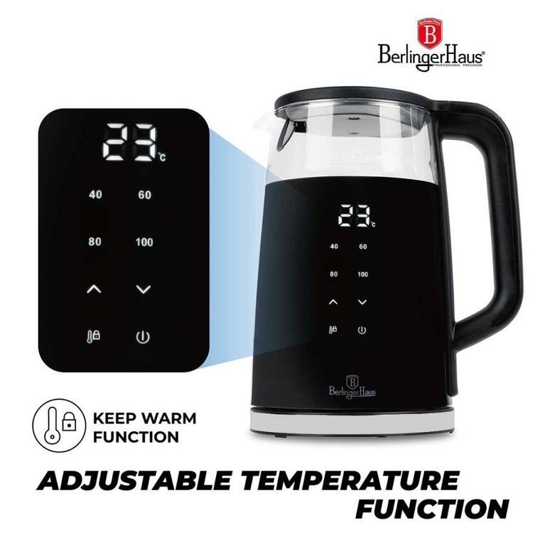 Berlinger Haus, Matte Black, czajnik elektryczny, 1,7l, BH-9476