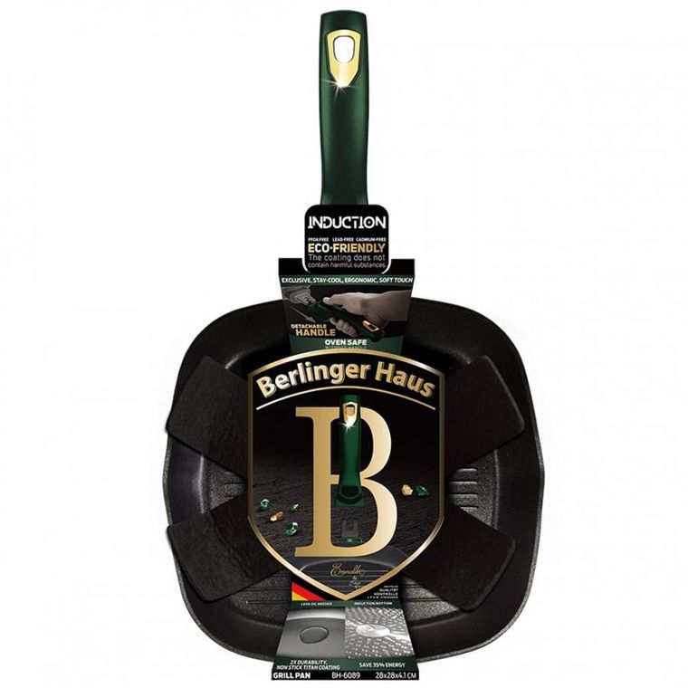 Berlinger Haus, patelnia grillowa, Emerald, 28 cm