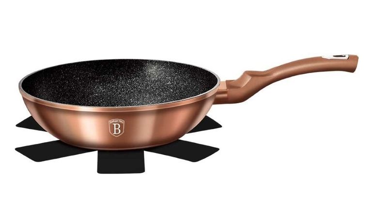Berlinger Haus, Rose Gold, patelnia granitowa Wok, 28 cm