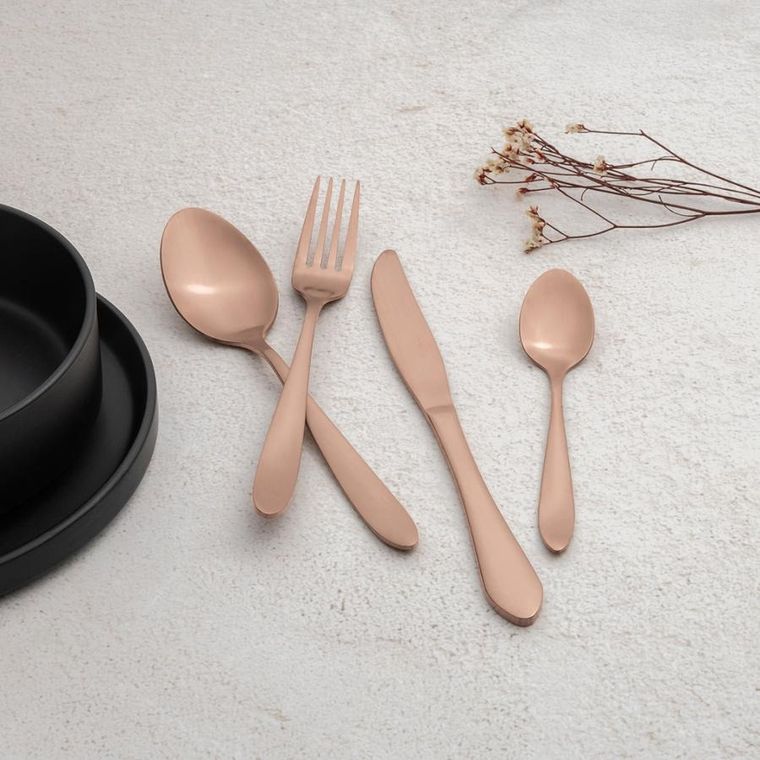 Berlinger Haus, Rose Gold, sztućce, satyna, 24 elementy