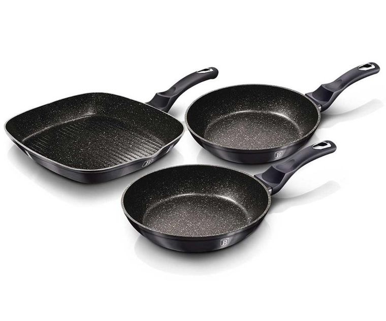 Berlinger Haus, zestaw 3 patelni granitowych, Carbon Pro