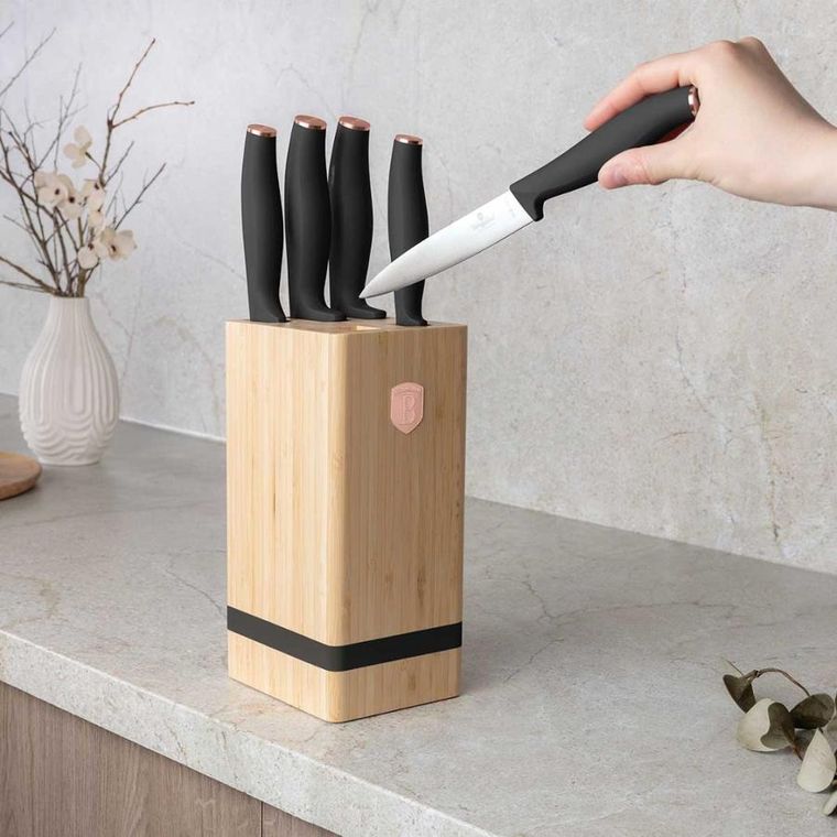 Berlinger Haus, zestaw noży, black rose w bloku bambusowym