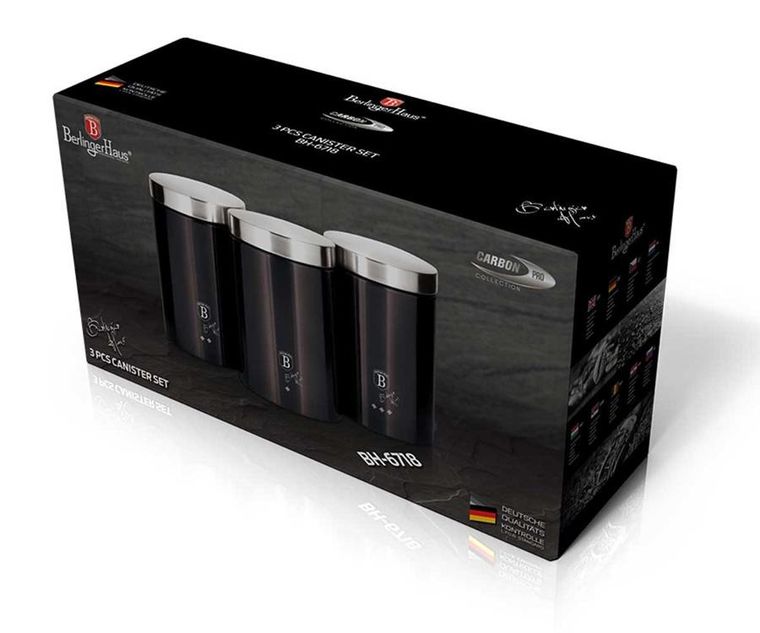 Berlinger Haus, zestaw pojemników kuchennych, Carbon Pro, 3 szt.