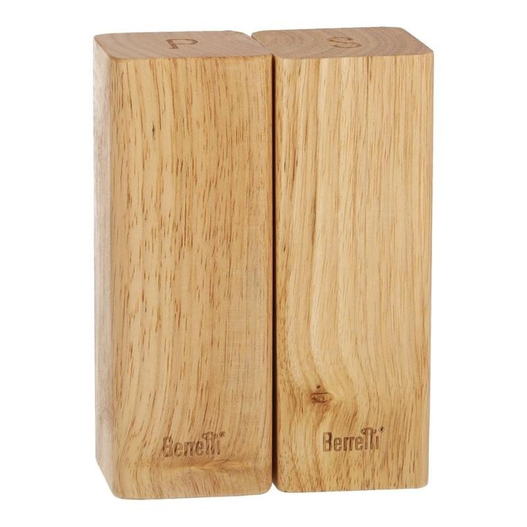 Berretti, solniczka i pieprzniczka, drewno kauczukowe, 5,5-5,5-15 cm