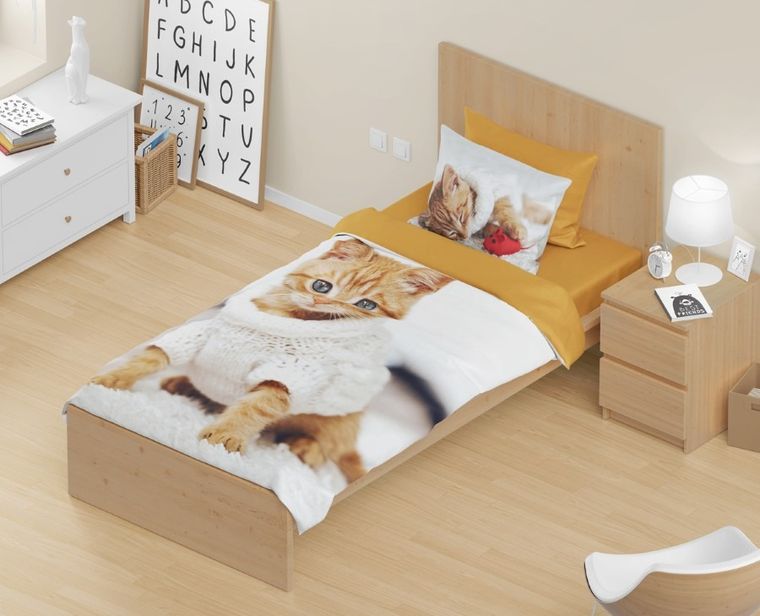 Best Friends, kot, 2-częściowy komplet pościeli, 160-200 cm