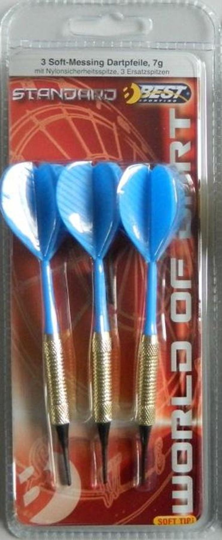 Best Sporting, plastikowe rzutki do darta, niebieskie, 3 szt.
