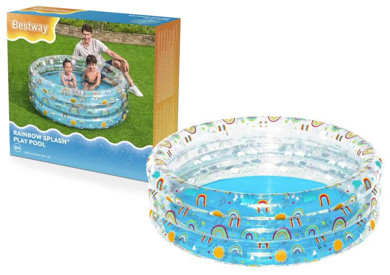 Bestway, basen dmuchany, okrągły, tęcza, 53-150 cm