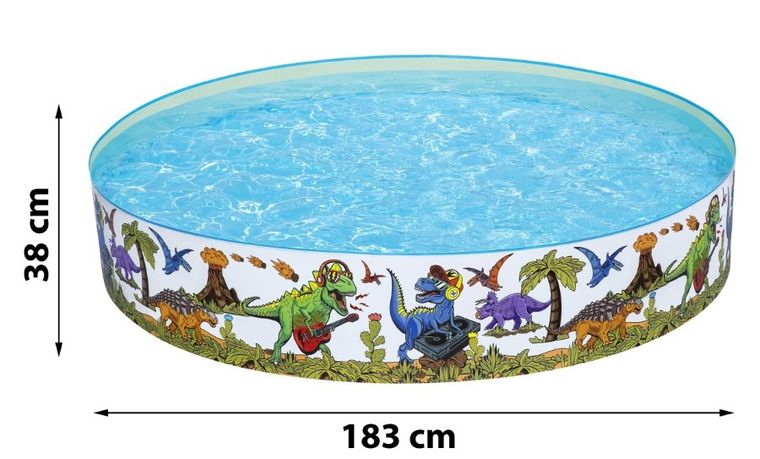 Bestway, basen ogrodowy, rozporowy, dinozaury, 183-38 cm