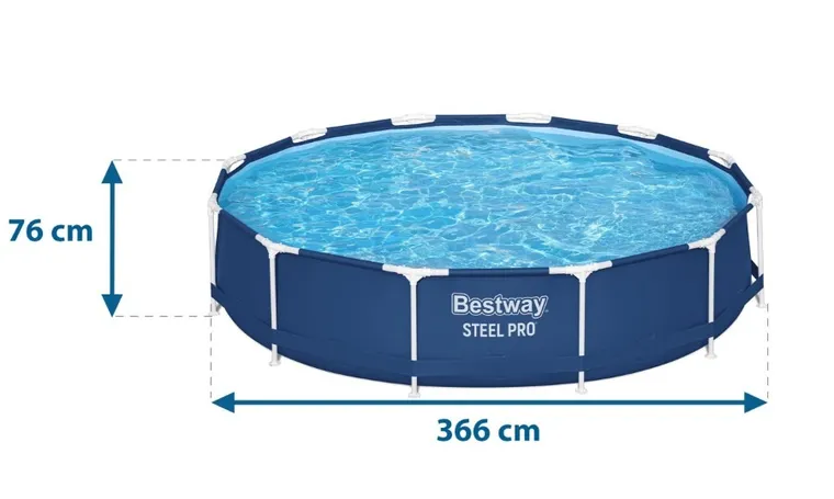 Bestway, basen ogrodowy, stelażowy, zestaw 7w1, 366-76 cm