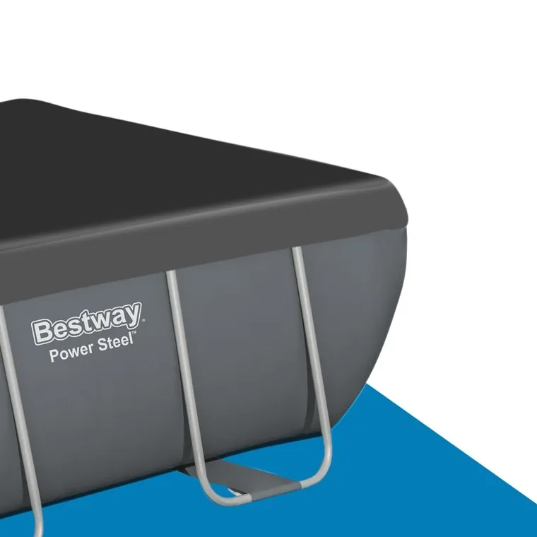 Bestway, basen stelażowy z pompą filtrującą i akcesoriami, kwadratowy, 404-201-100 cm, zestaw 18w1