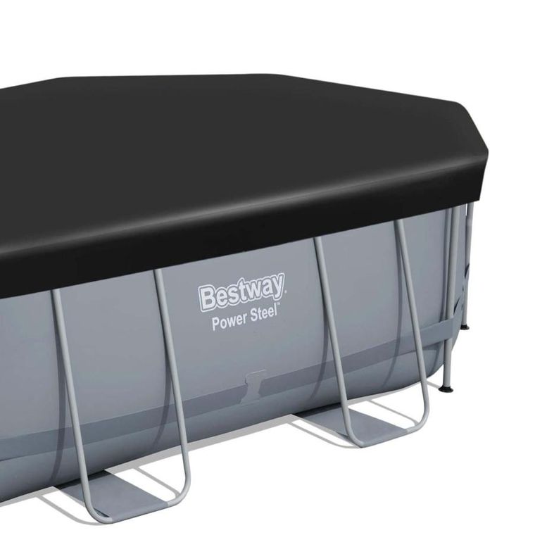Bestway, basen stelażowy z pompą filtrującą i akcesoriami, owalny, 488-305-107 cm, zestaw 12w1
