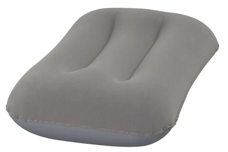 Bestway, dmuchana poduszka, welurowa, szara, 42 cm
