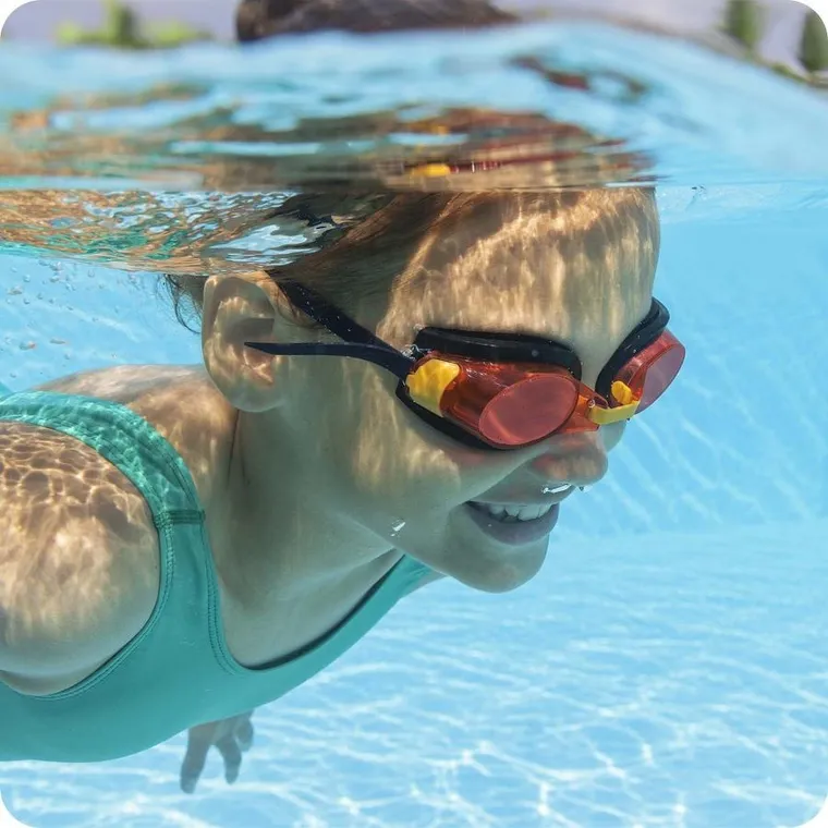 Bestway, okularki do pływania, dla dzieci czerwone