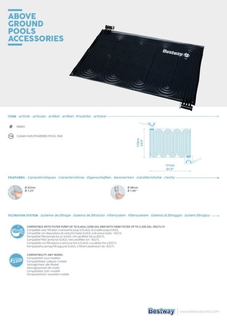 Bestway, podgrzewacz solarny