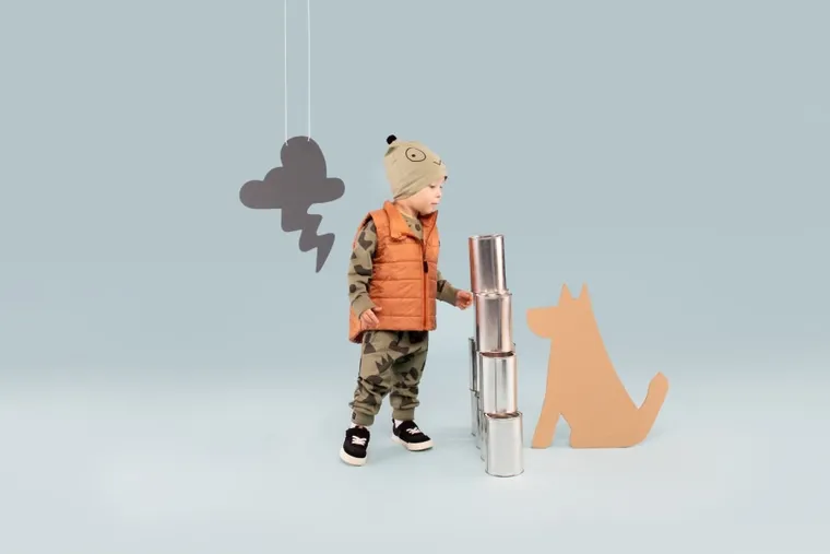 Bezrękawnik chłopięcy, brązowy, Olivier, Pinokio