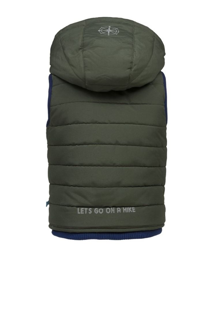 Bezrękawnik chłopięcy z kapturem, pikowany, khaki, Lief