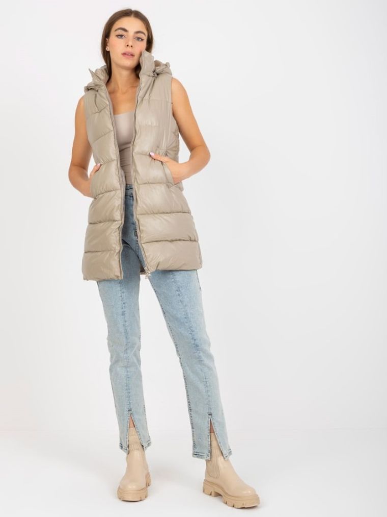 Bezrękawnik damski, beżowy, Honey Winter