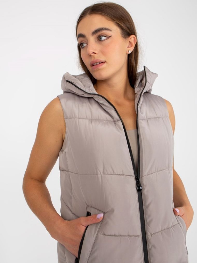 Bezrękawnik damski, beżowy, Minority