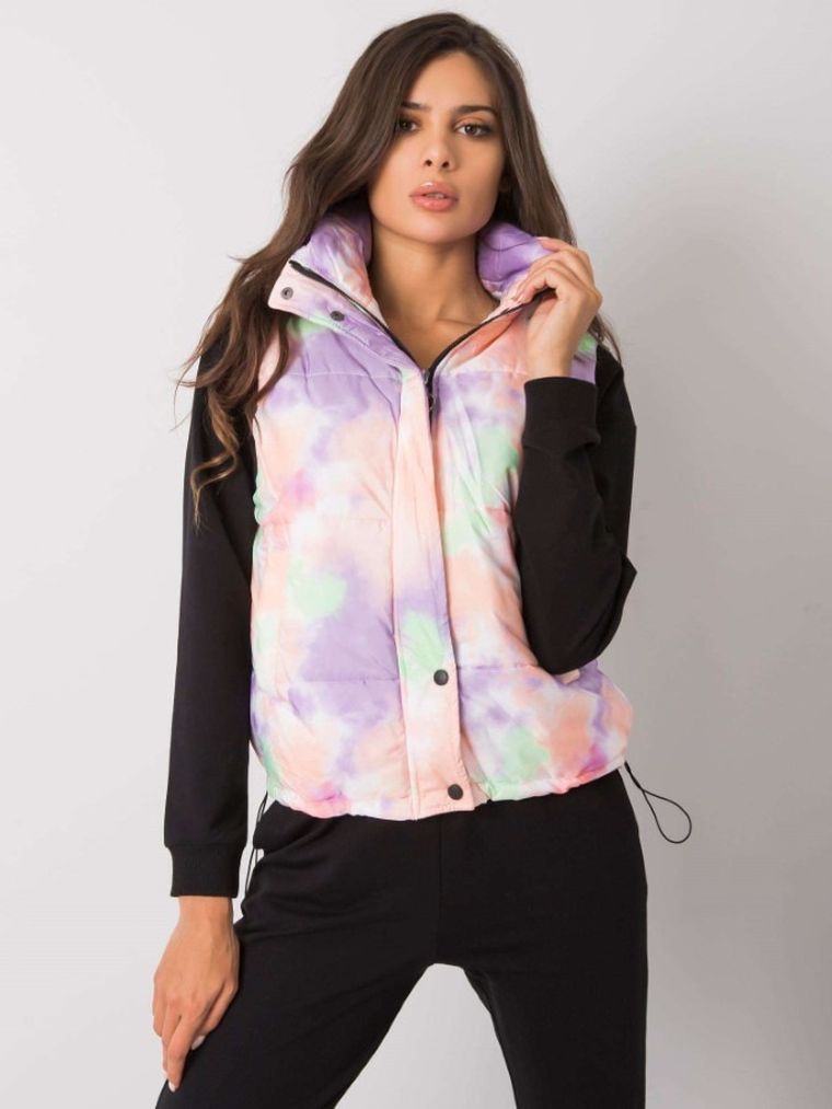 Bezrękawnik damski, pomarańczowy, Italy Moda