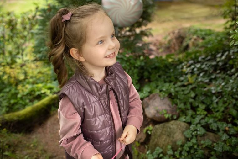 Bezrękawnik dziewczęcy, fioletowy, Pinokio