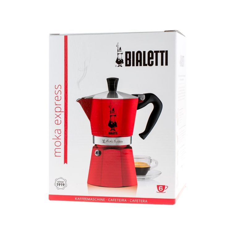 Bialetti, kawiarka Moka Express 6tz, czerwona