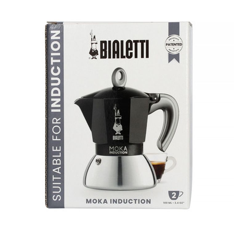 Bialetti, New Moka Induction, kawiarka, 2tz, czarna