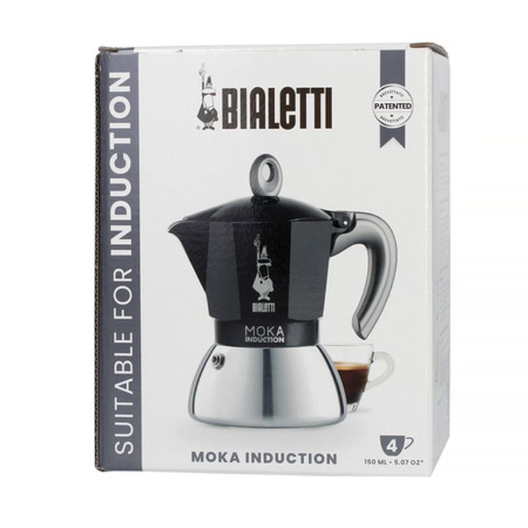 Bialetti, New Moka Induction, kawiarka, 4tz, czarna