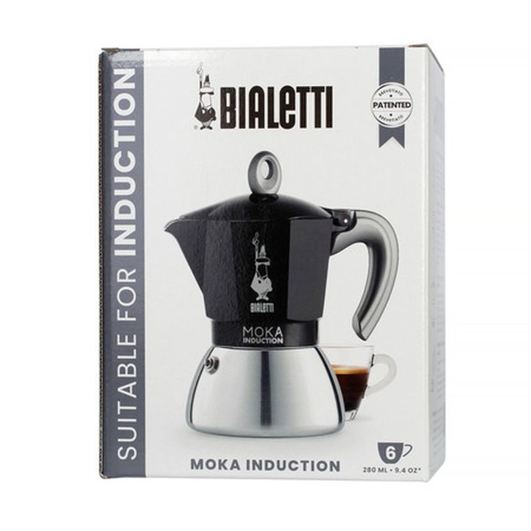 Bialetti, New Moka Induction, kawiarka, 6tz, czarna