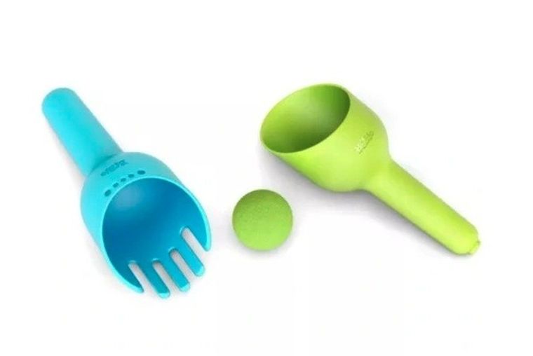 Bibio, łopatko-grabki, zabawka 3w1, turkus