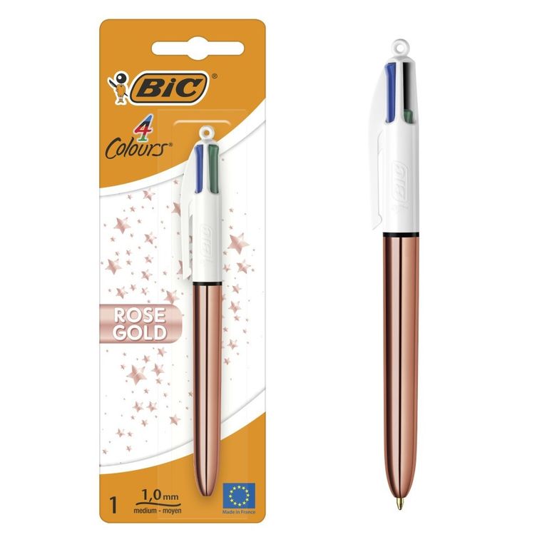 Bic, 4 Colours Rose Gold, długopis