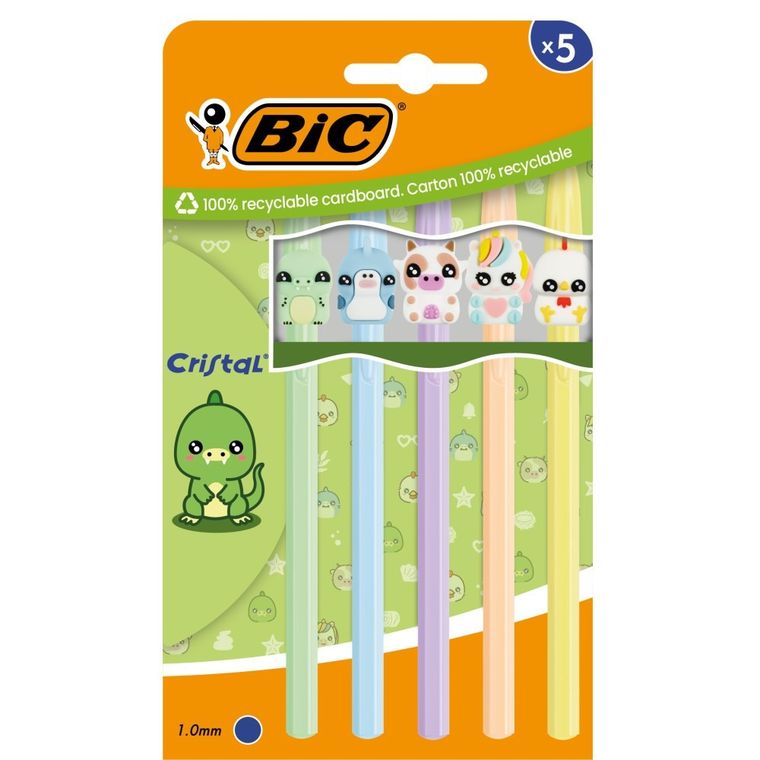 Bic, Cristal Figurine, długopis, niebieski, 5 szt.