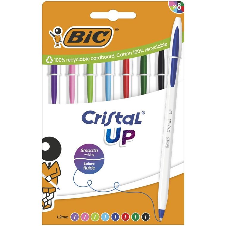 Bic, Cristal Up, zestaw długopisów, 8 szt.