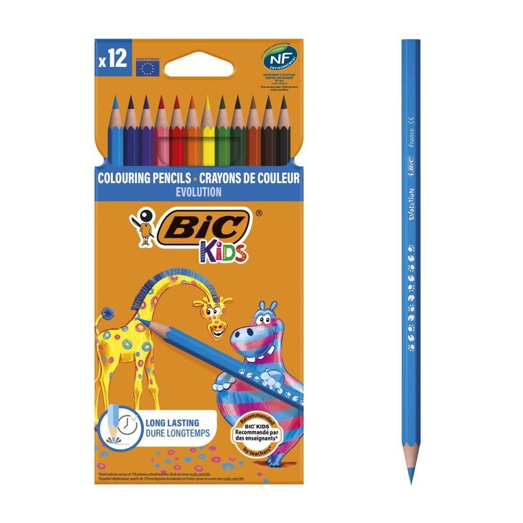 Bic Evolution, kredki ołówkowe, 12 kolorów
