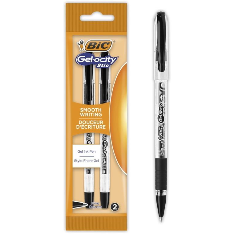 Bic, Gel-ocity, Stic, długopis żelowy, 0.5 mm, czarny, 2 szt.
