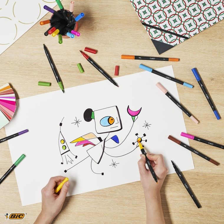 Bic, Intensity Dual Tip, flamastry dwustronne, 6 szt.