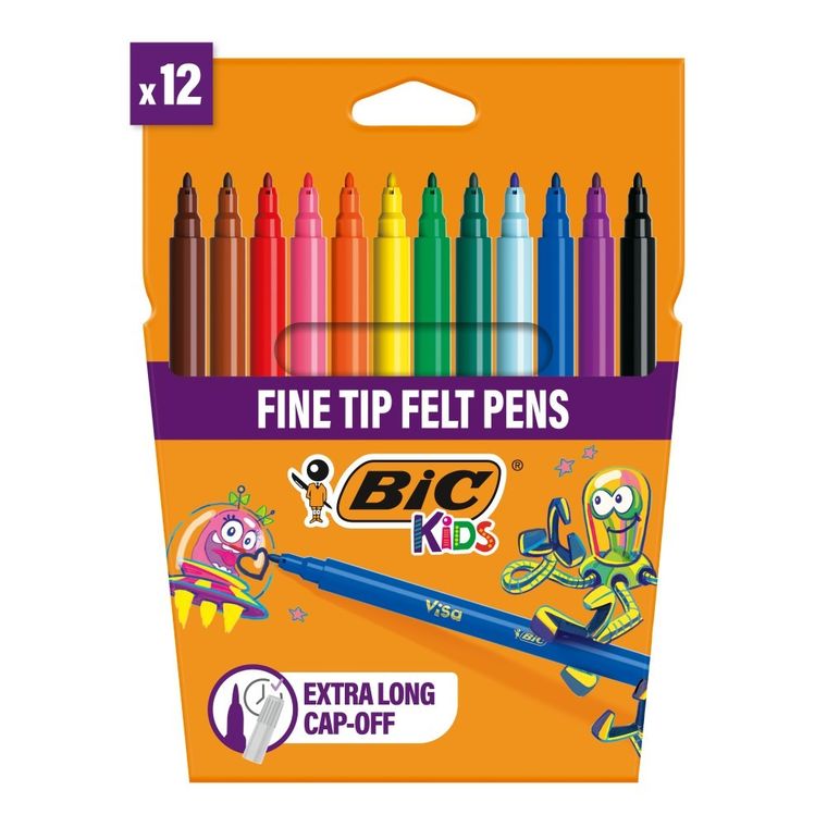 Bic, Kids, Kid Visa, flamastry, 12 kolorów