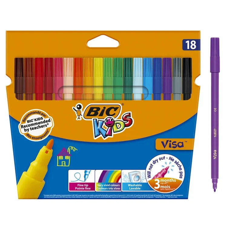 Bic, Kids, Visa, flamastry, 18 kolorów
