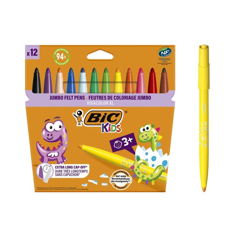 Bic, Kids, Visacolor XL, flamastry, 12 kolorów